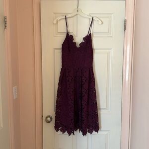 Purple lace aqua midi dress